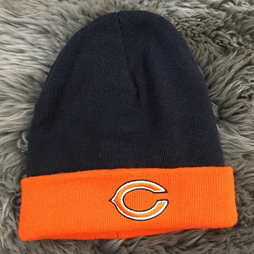 NFL | Boy's Chicago Bears Winter Hat | Navy & Orange | Size 8-28